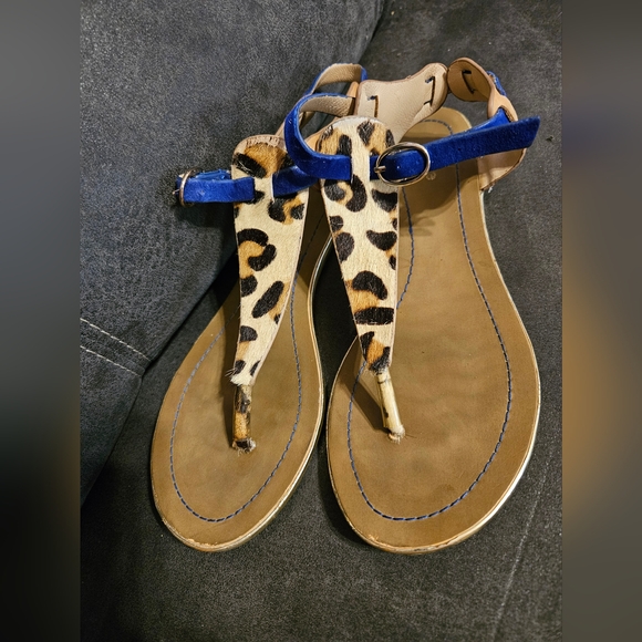 DUNES Animal Print Thong Sandals sz8 - Picture 2 of 7